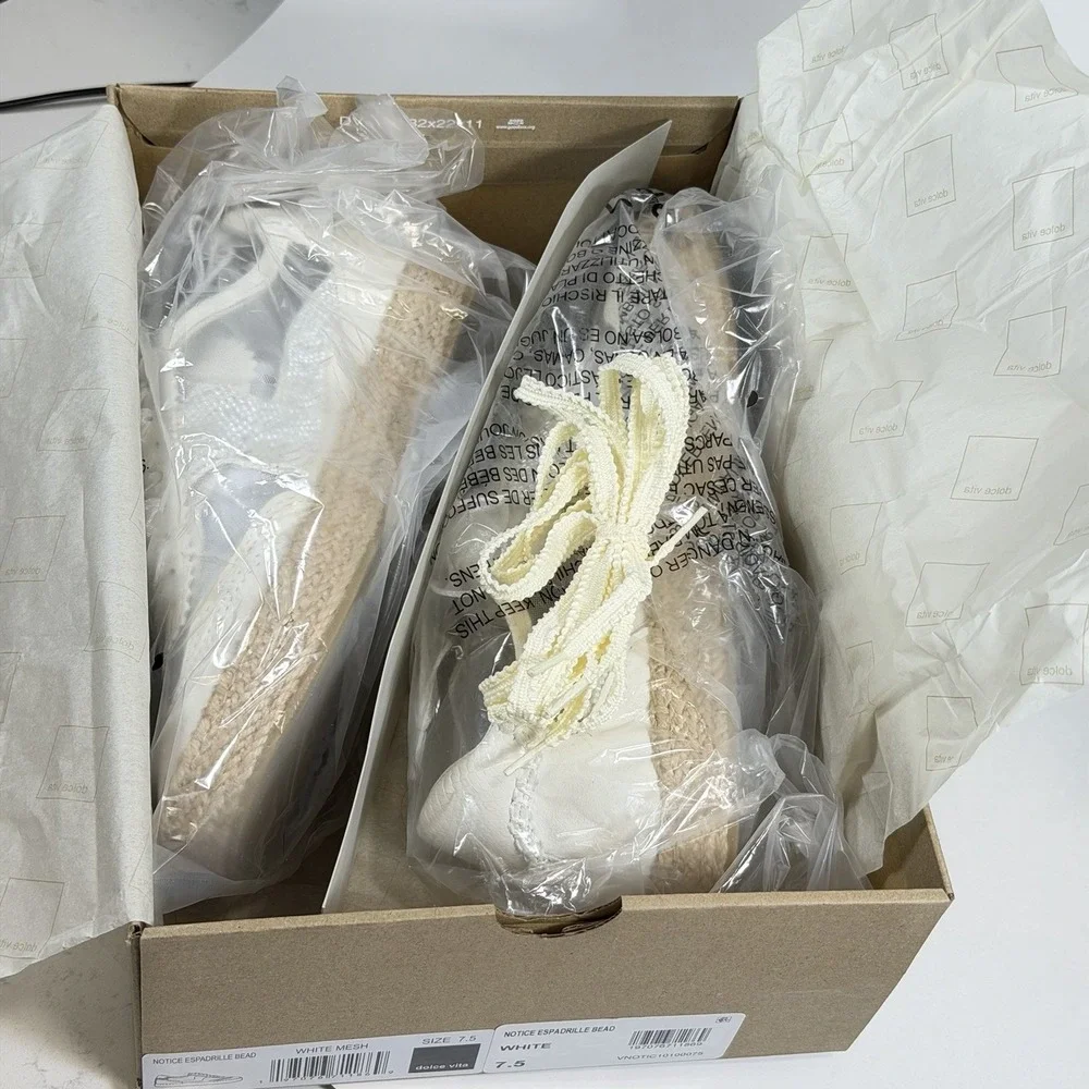New Dolce Vita Size-9.5 Womens Notice Espadrille Sneaker in White‎ Mesh